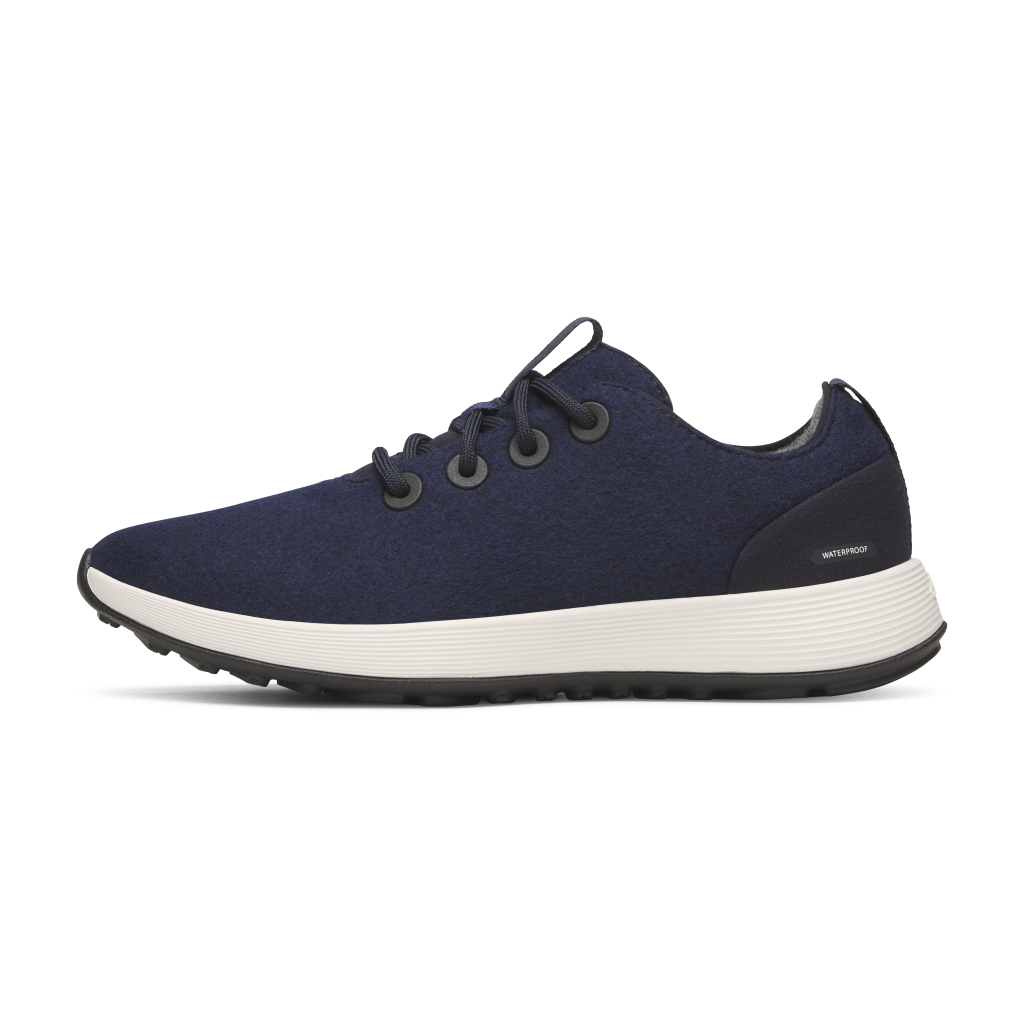 Men's Wool Runner NZ Waterproof - Dark Navy (Natural White Sole)